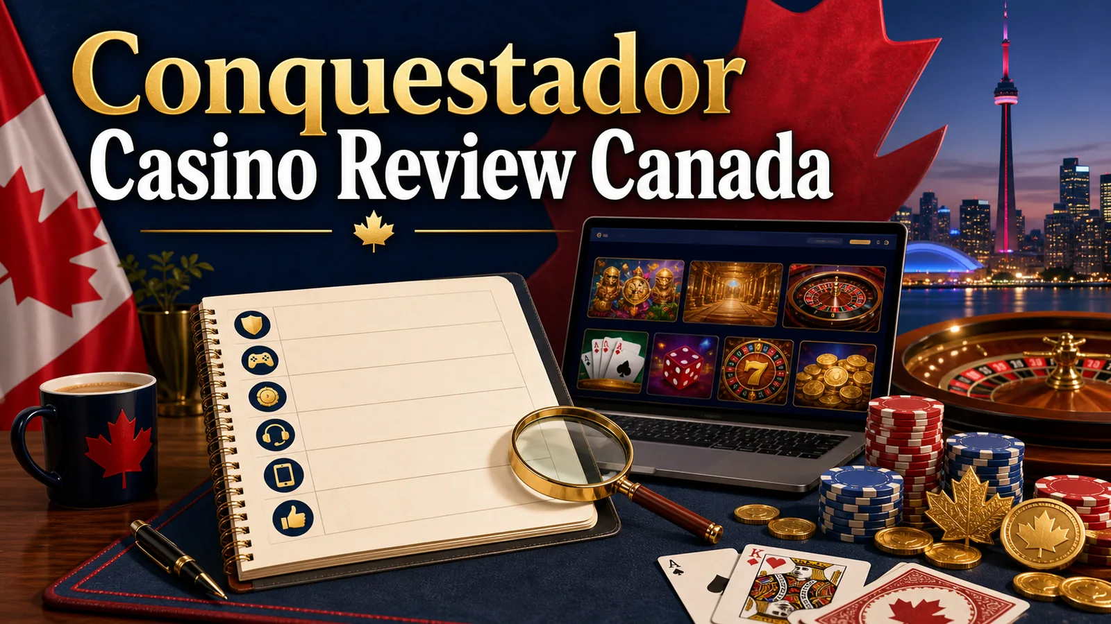 Reviewer scorecard with conquest/casino visual style